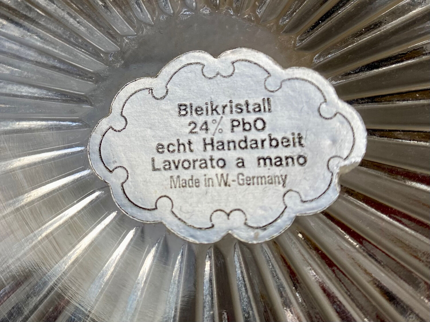 Bohemian crystal ashtray Bleikristall West Germany 60s