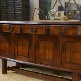 Brutalist sideboard in elm by Aranjou 1950s