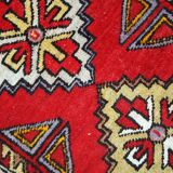 Tapis vintage fait main Yastik turc 48cm x 107cm (1950s)