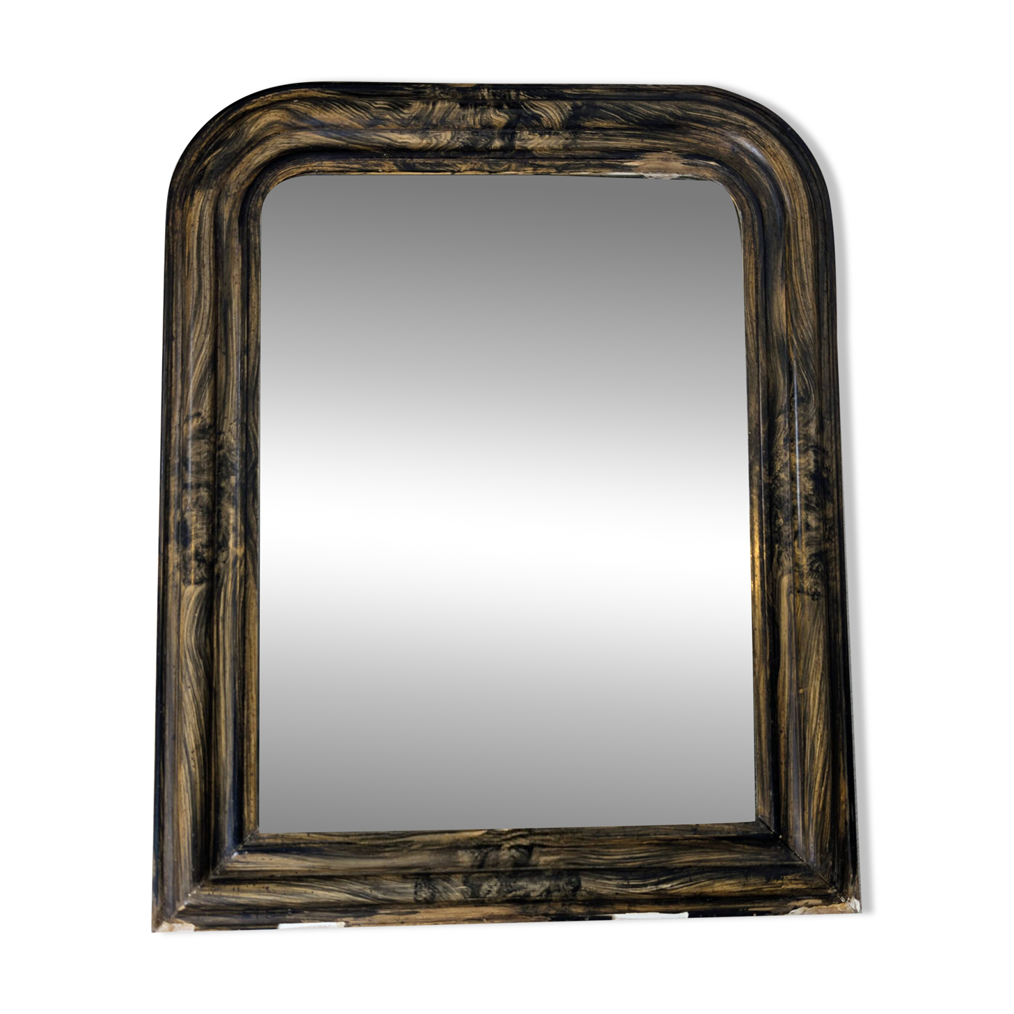 Antique Louis-Philippe style mirror with a marble frame 60 x 48 cm