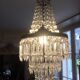 Lustre montgolfière ancien à pampilles
