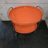 Orange rolling trolley from the 70s