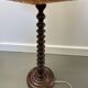 Lampe bois tourné avec abat jour herbier vintage