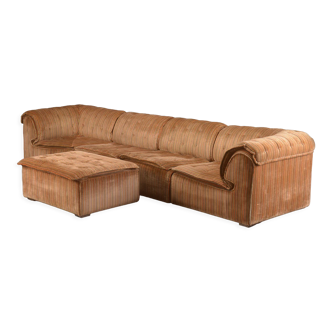 Modular velvet sofa