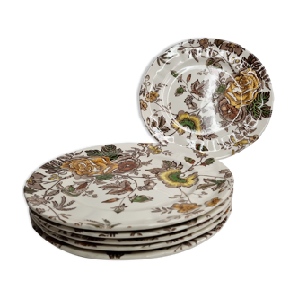 Set of 6 flat plates Mason's (England) chantilly model, 22.5 cm