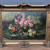 Jan van Steensel, still life with roses. Beautiful frame.