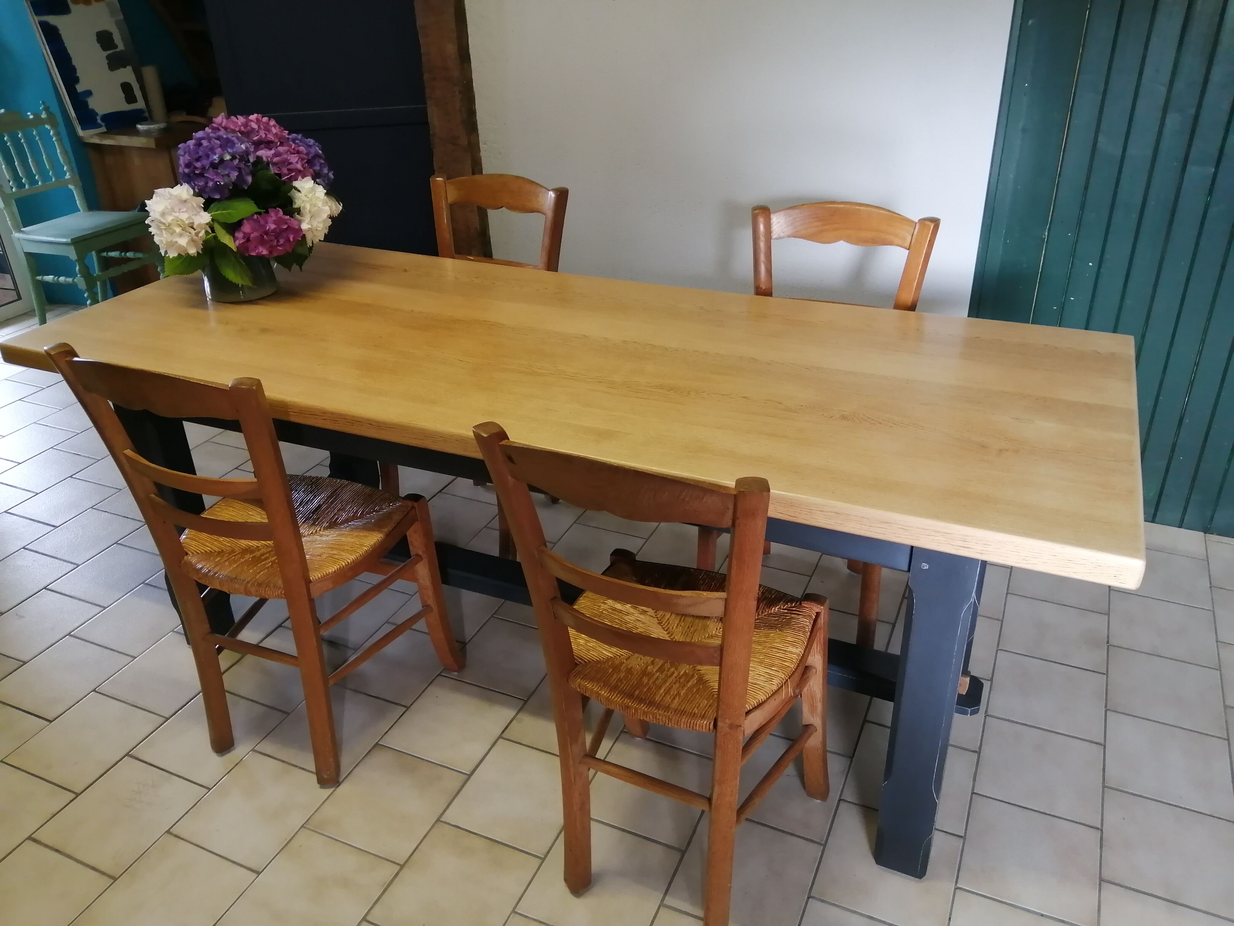 Table de ferme en chêne massif