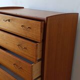 Teak Dresser with 5 drawers Norway, 1960s.