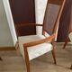 Set of 6 Calligaris dining chairs in wood and Alcantara.