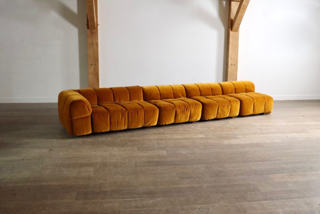 Arflex Strips sofa by Cini Boeri in velvet, Italy 1968