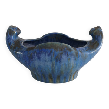 Large art deco planter in flamed stoneware – pierrefonds model 313