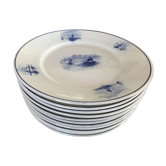 Série de 11 assiettes plates, faïence hollandaise, début XX