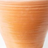 Spanish Revival Terracotta Table Lamp, Cream and Cobalt, New Linen Shade