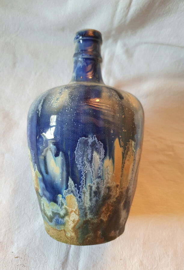 Paul Langeron blue glazed terracotta jug