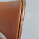 Bistro chair Baumann 1963 curved wood and skaï imitation leather caramel
