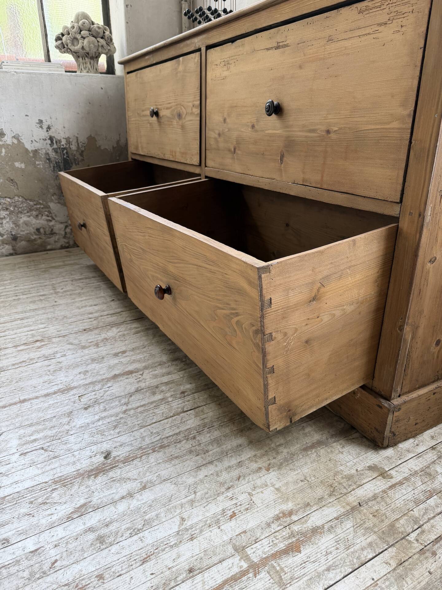 1950s pine workshop furniture 175cm