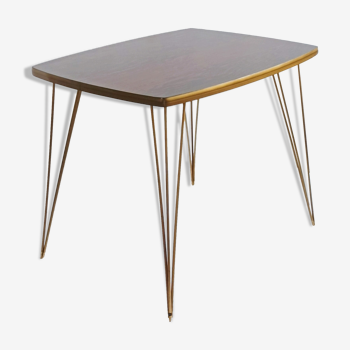 Folding Formica side table with Eiffel legs