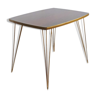 Folding Formica side table with Eiffel legs