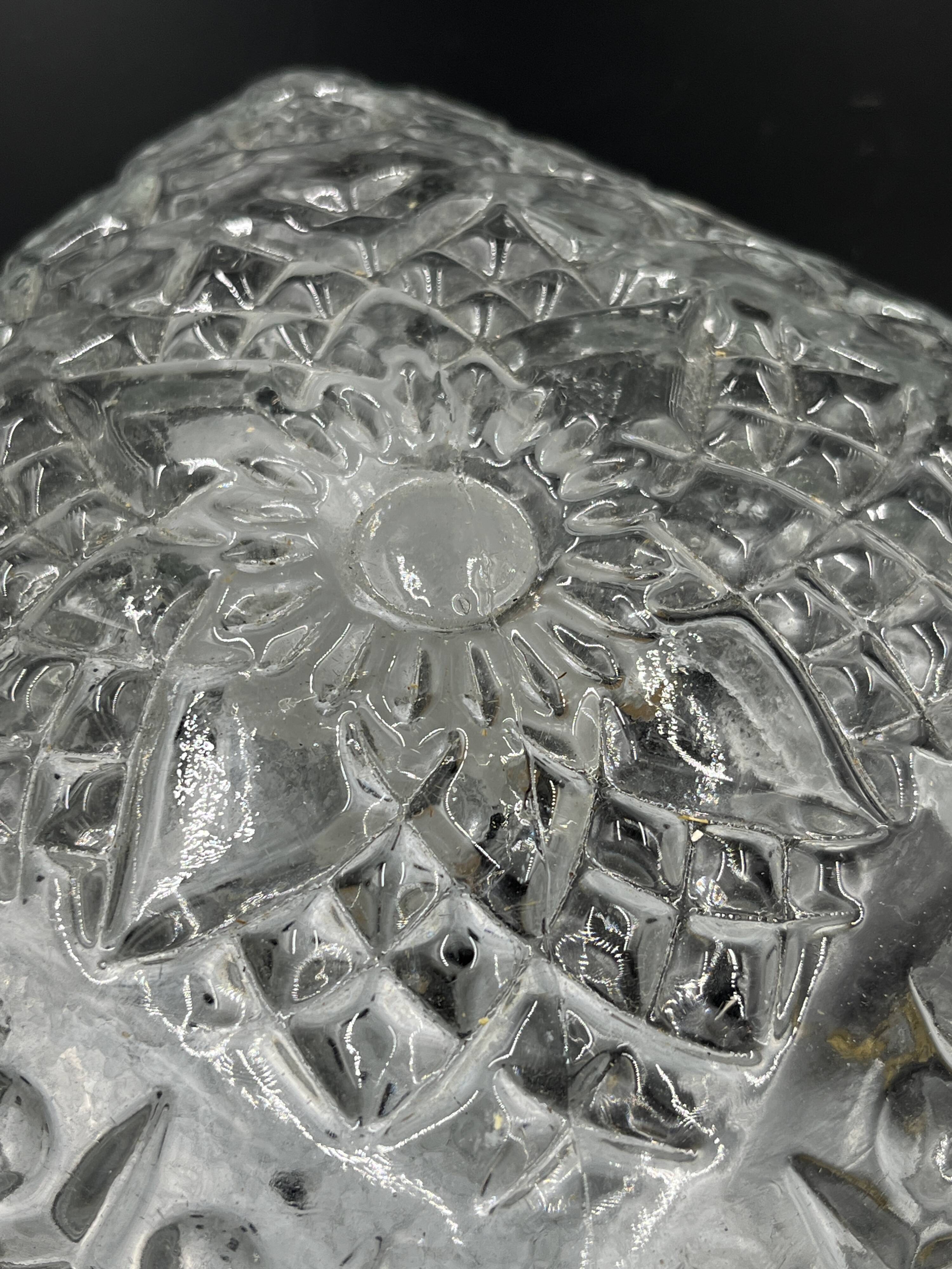 Square textured glass ceiling light Staff Leuchten vintage