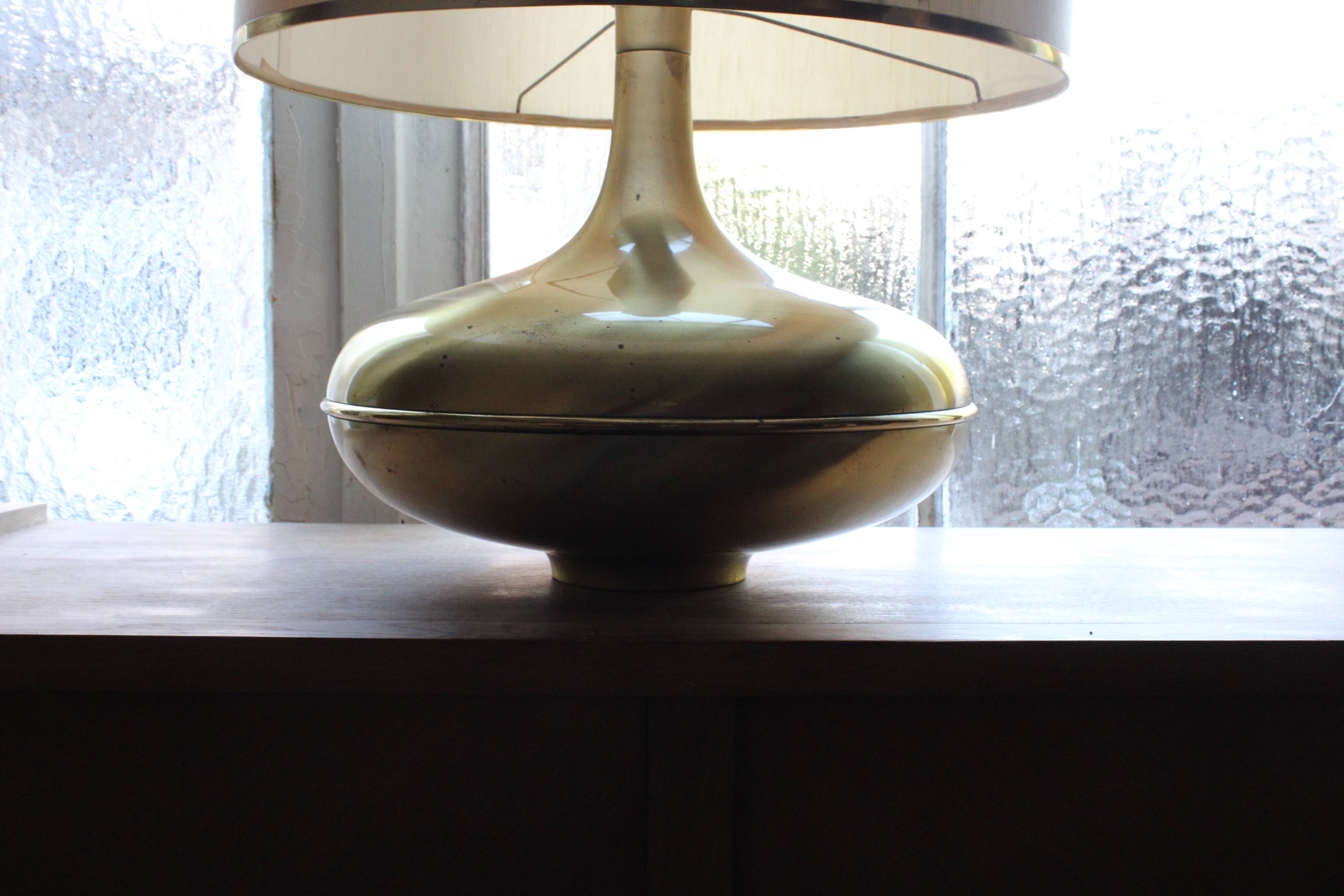 Italian brass and fabric lamp, 1960
