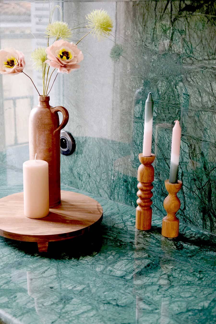 Candle holder - oak soliflore IRIS
