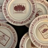 6 plates Limoges Grands Vins de Bordeaux and Châteaux du Médoc