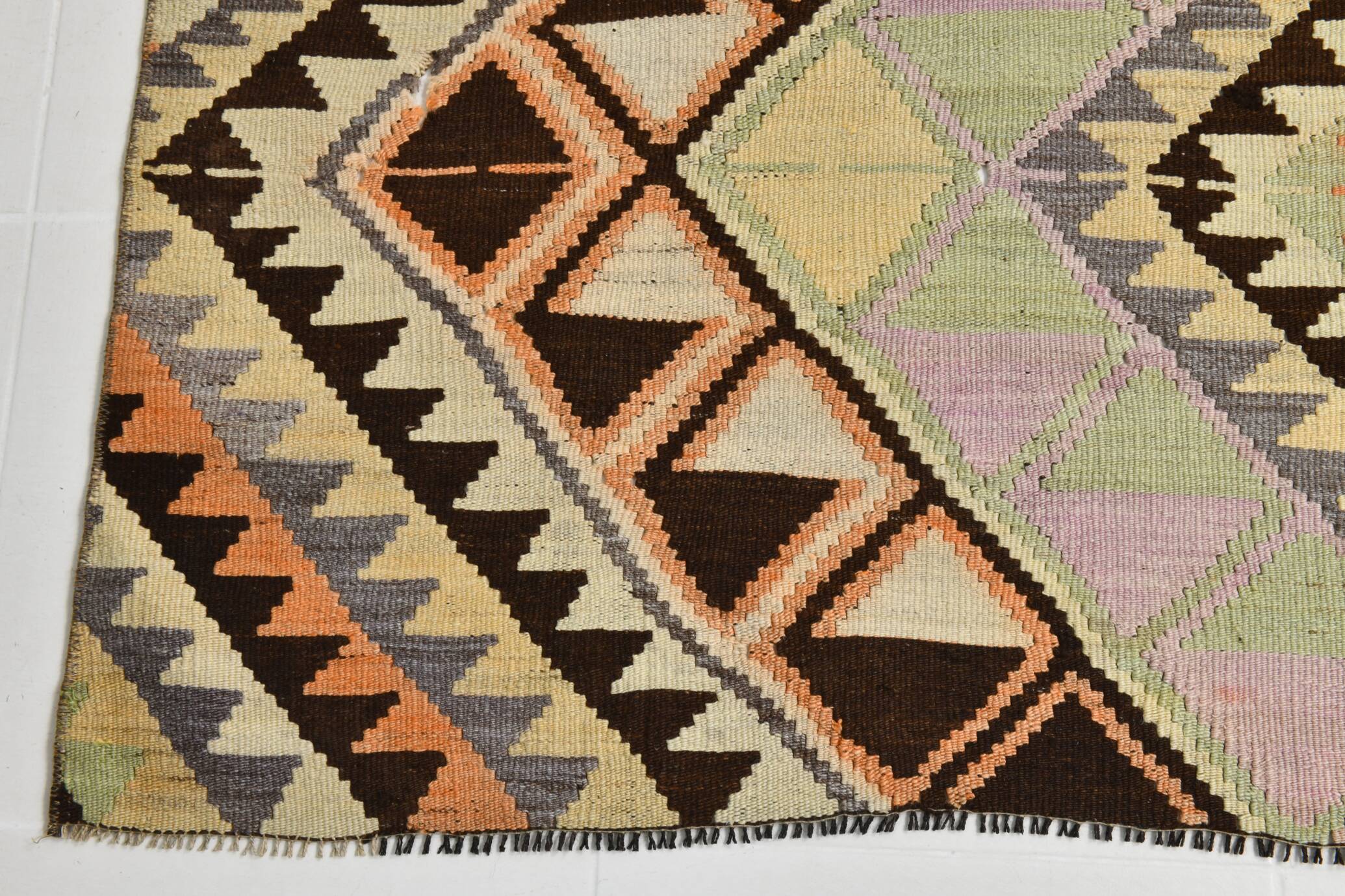 6x9 Faded Color Turkish Vintage Kilim,Handmade Wool Kilim Rug 172x284 Cm