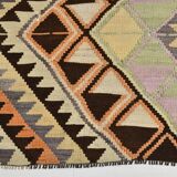 6x9 Faded Color Turkish Vintage Kilim,Handmade Wool Kilim Rug 172x284 Cm