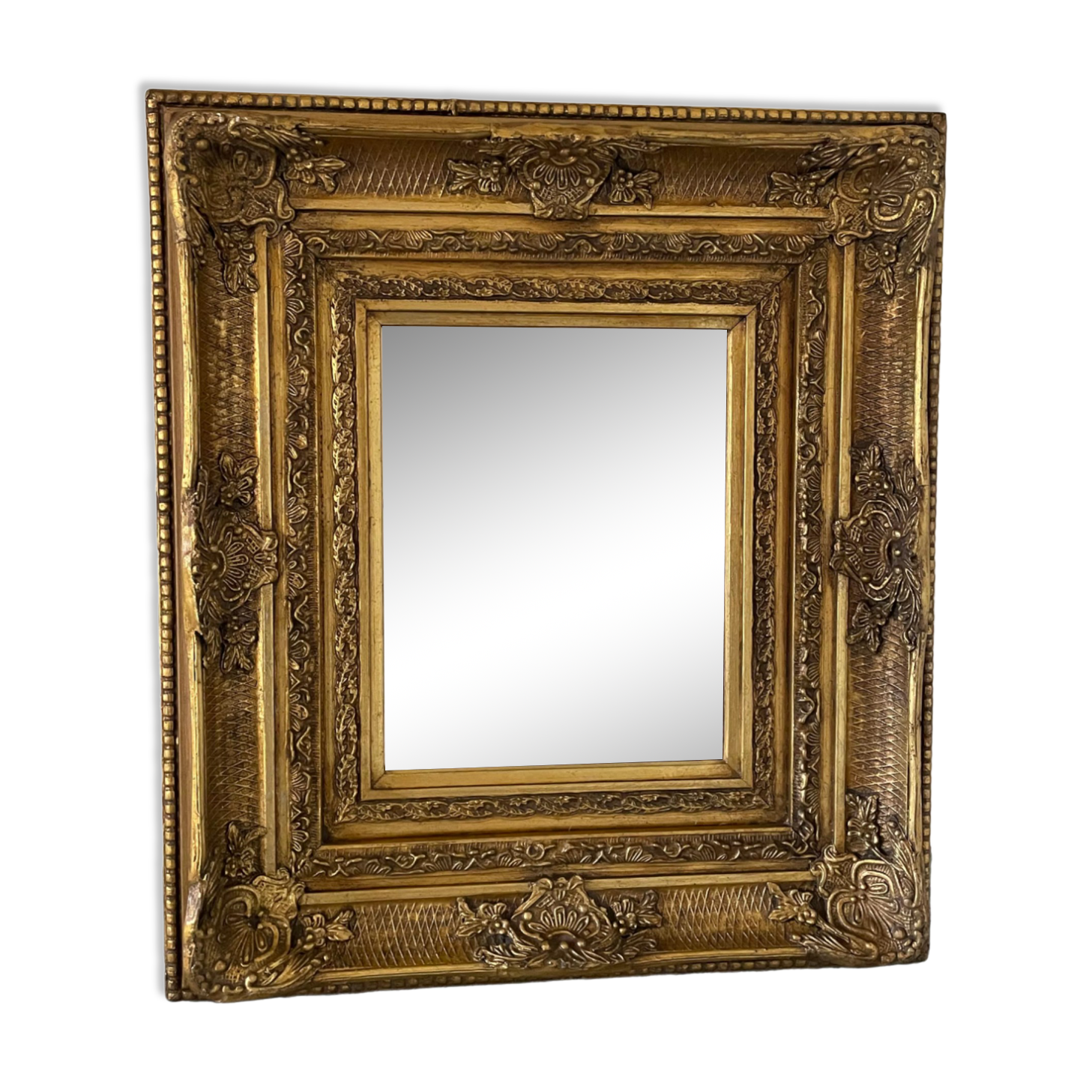 Gilded resin mirror Louis XV H47 X L42 style