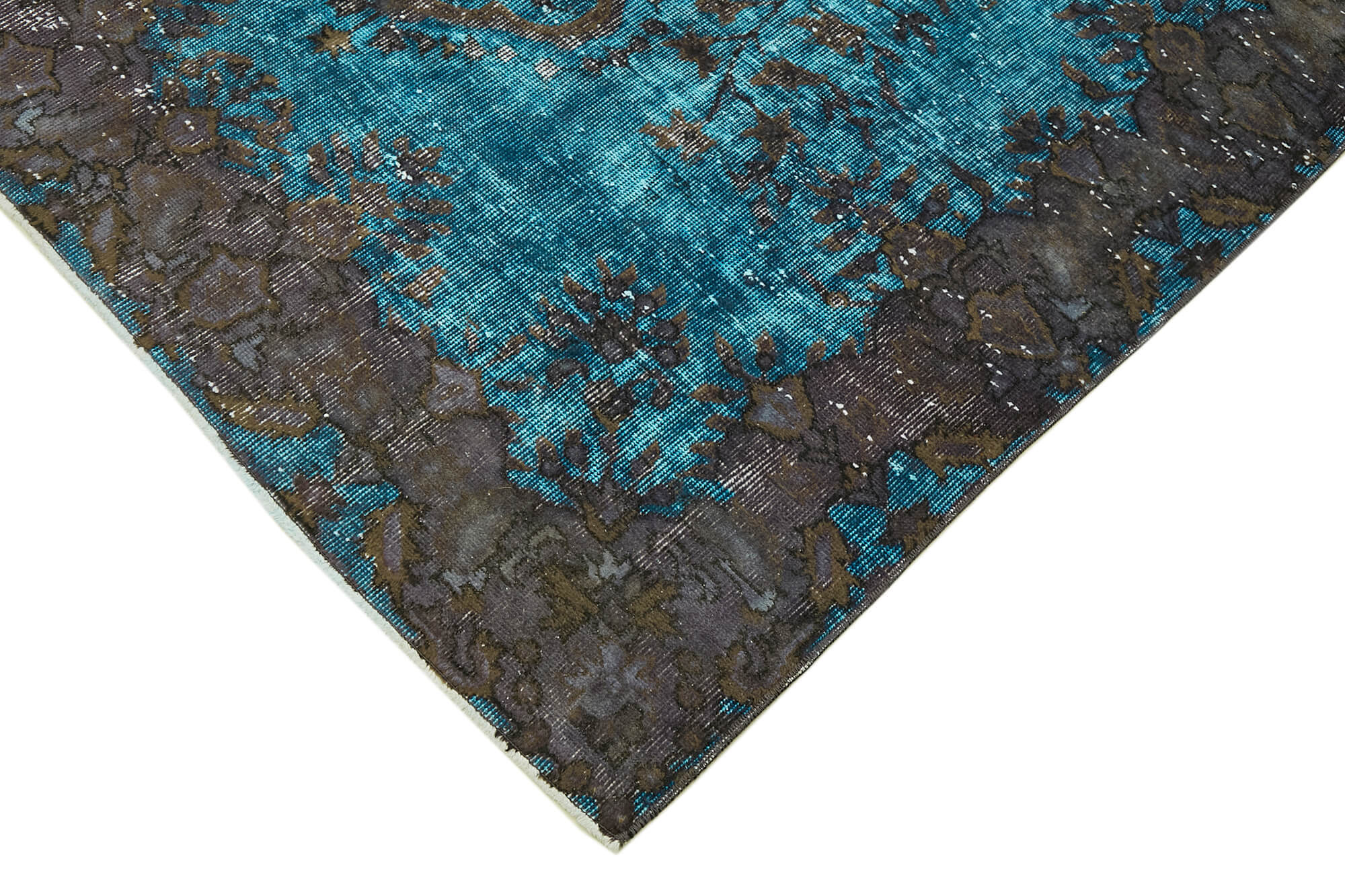 Handwoven Anatolian blue rug 1980s 160 cm x 240 cm