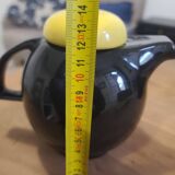 Théière en Céramique Noire et Jaune Design