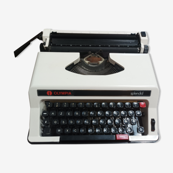 Machine à écrire Olympia Splendid vintage blanche
