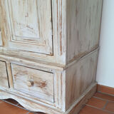 Wardrobe wardrobe 3 doors cerused gray pastel green