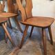 Lot de 6 chaises brutalistes vintage 1960-1980
