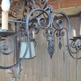 Chandelier art nouveau wrought iron