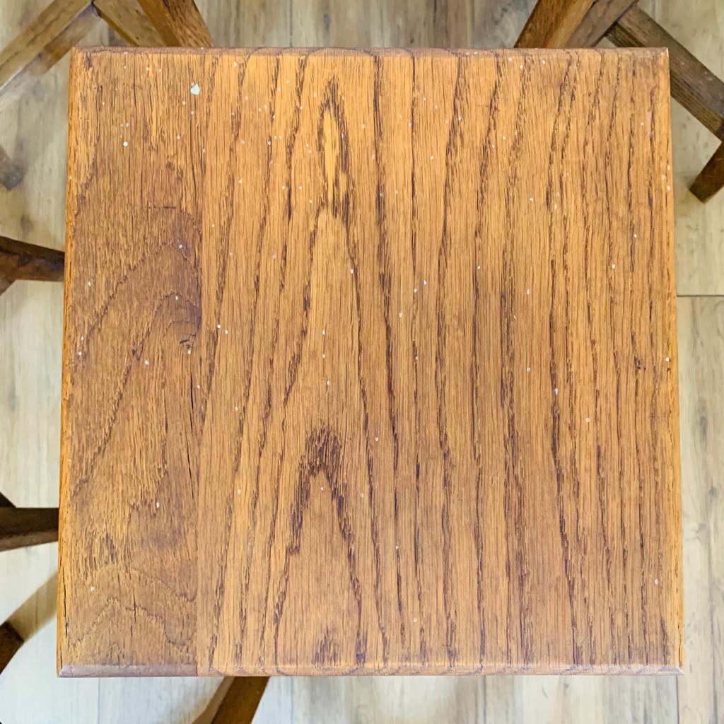 Set of 6 brutalist oak stools