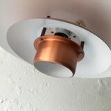 Pendant light in copper and beige layers, Denmark, 1960s.