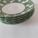 6 small Churchill "Verdigris" Staffordshire plates – 14 cm