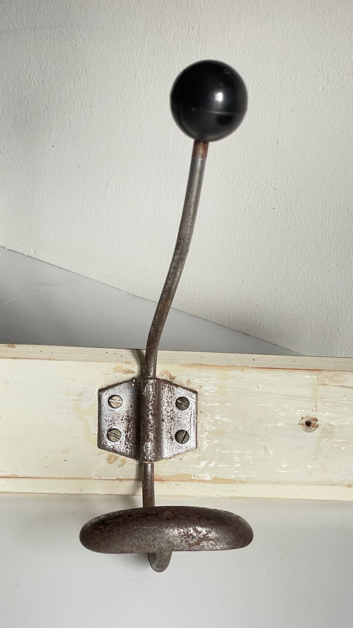 ANTIQUE SCHOOL COAT RACK White Wood