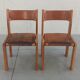 Chaises en orme et cuir, 80's