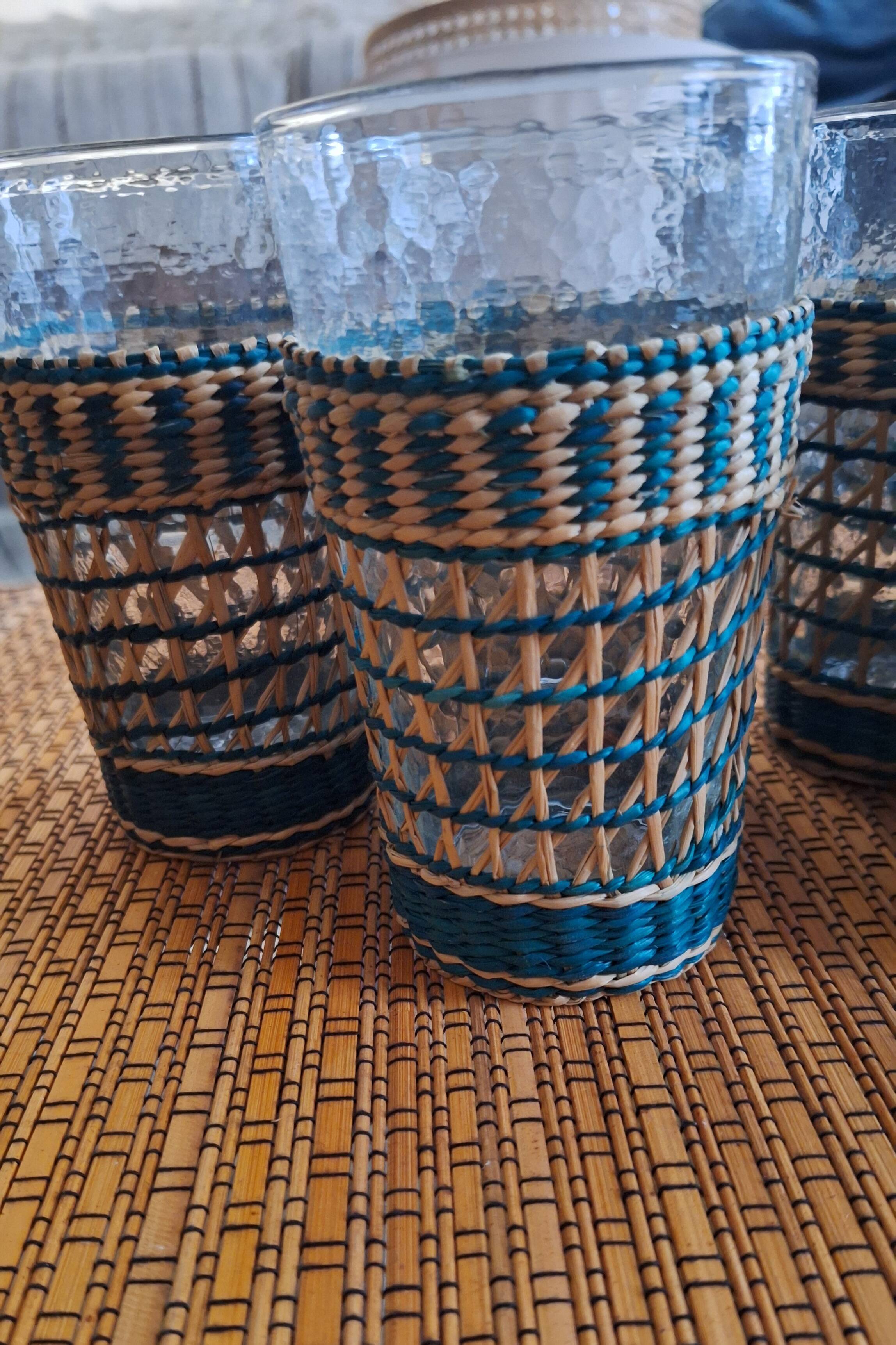 Set of vintage bohemian glasses
