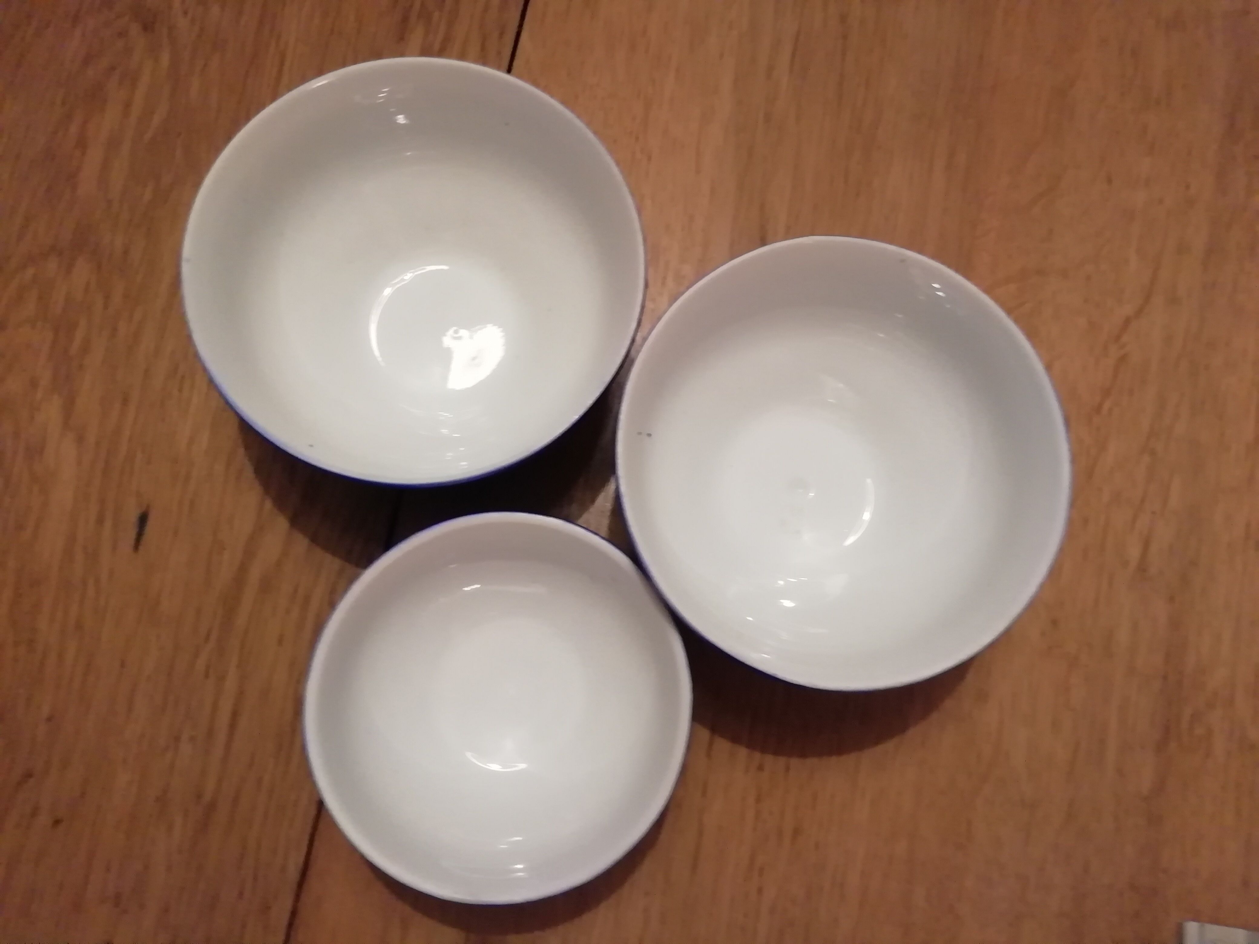 Longchamp blue polka dot bowls