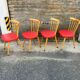 (Lot) 4 belles chaises pieds compas années 60/70