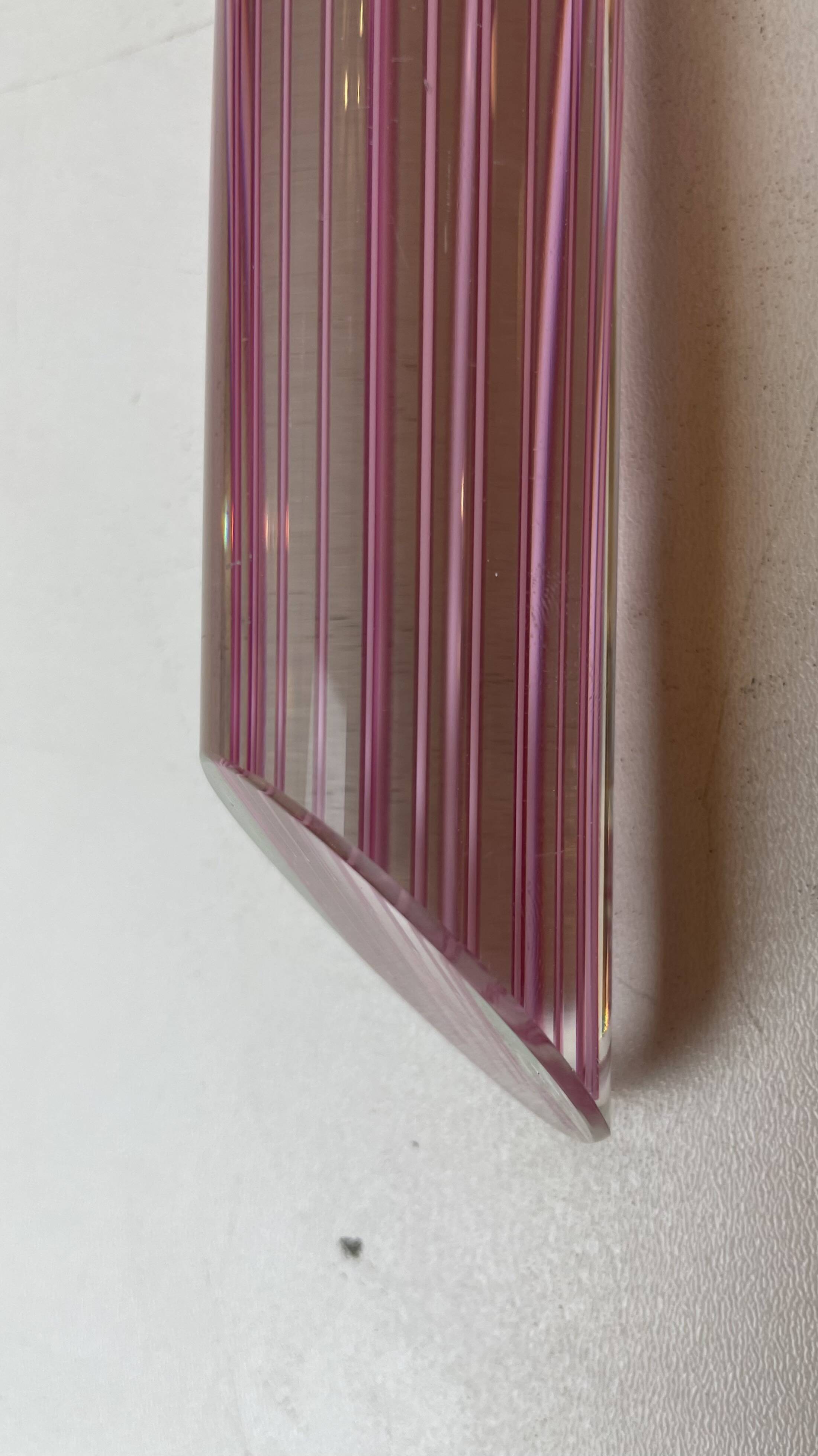 Lampe de plafond striée Murano, années 1980