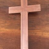Crucifix en marqueterie de bois