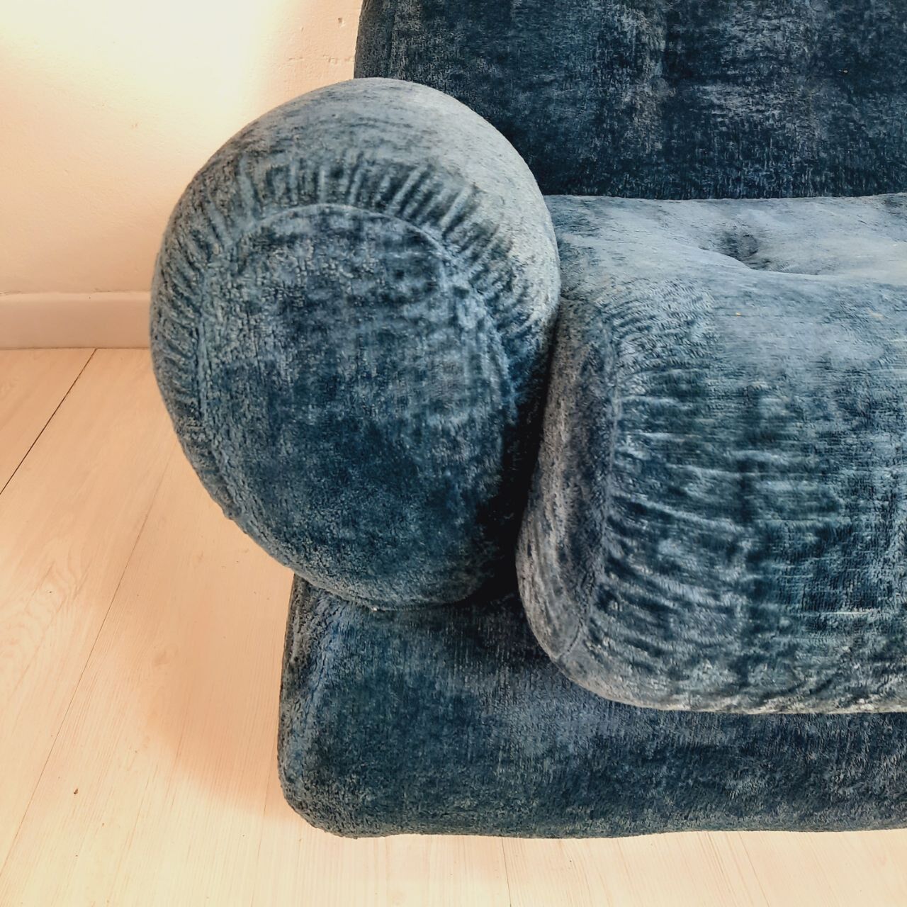 Pair of armchair - vintage - 1960s / 70s - petrol blue color.