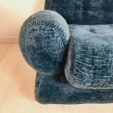 Pair of armchair - vintage - 1960s / 70s - petrol blue color.