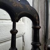 Paire de chaises Napoléon III noir et velours rose