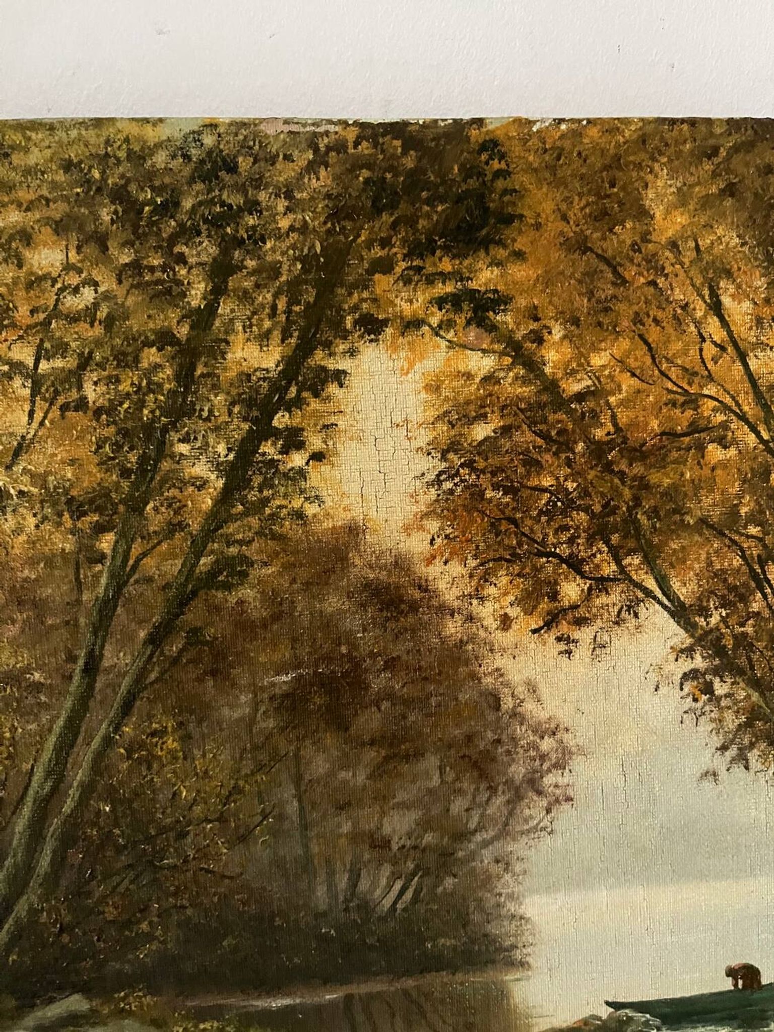 Fishing day, oil on canvas signed A. Parizy