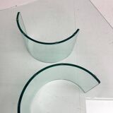 Table basse italienne moderne en verre, années 1970